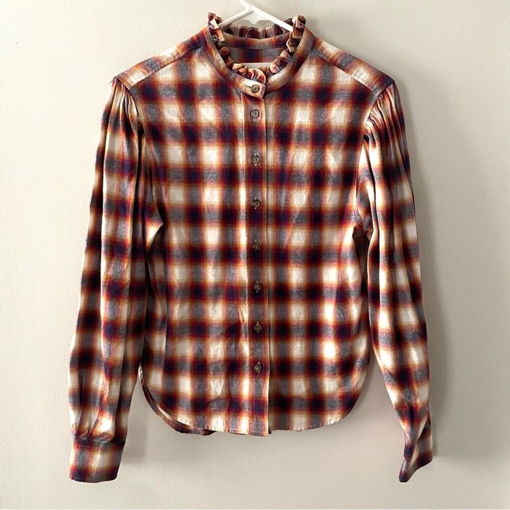 Isabel Marant Etoile Jancis Checked Cotton Shirt Blouse Size 36(S) - Picture 6 of 11